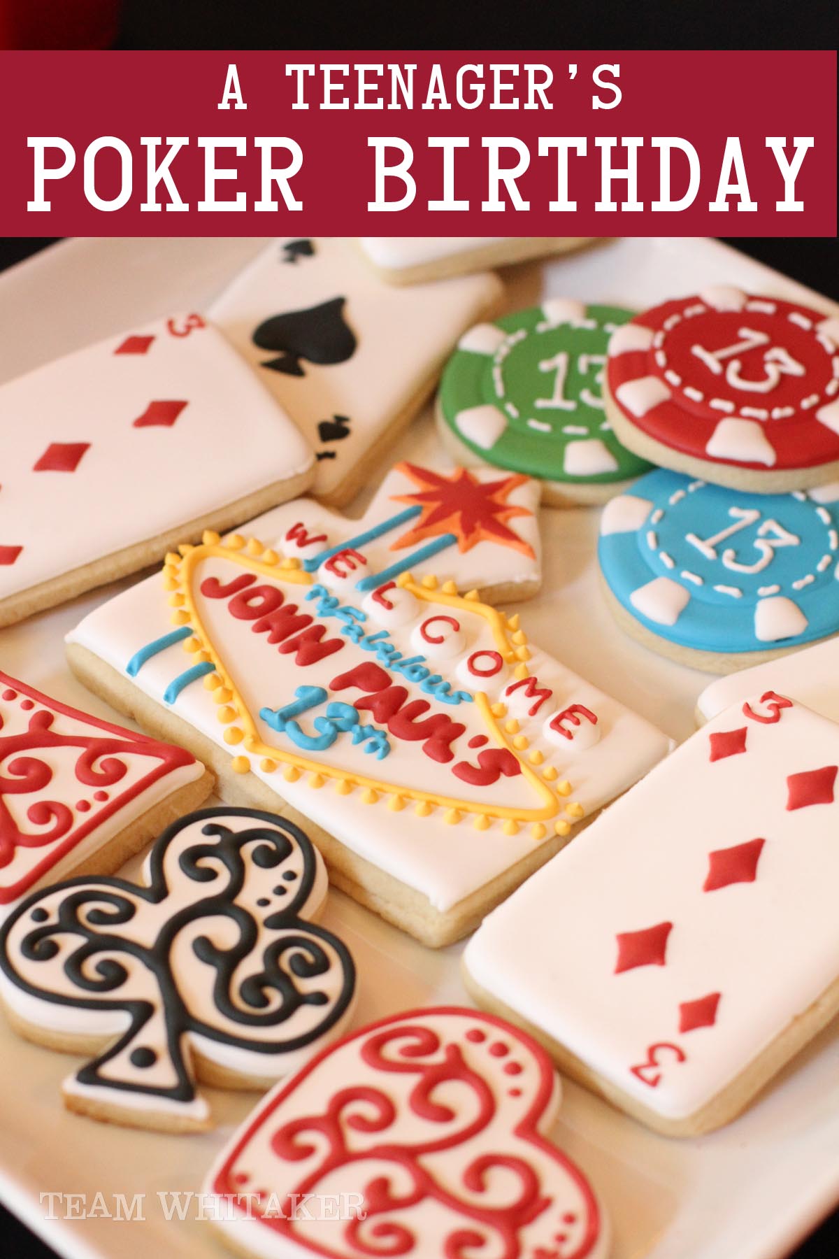 Planning a poker birthday party for your teenage son? From game ideas to inexpensive party favors, great appetizers to simple DIY decor, this party has it all! What happens here, stays here, right?!